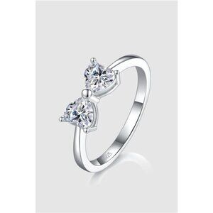 1 Carat Moissanite 925 Sterling Silver Bow Ring